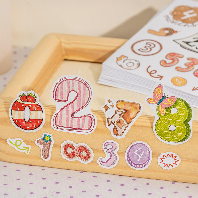 40 Stickers Per Pack Colorful Number Book Series Heavy-duty Die-cut ...