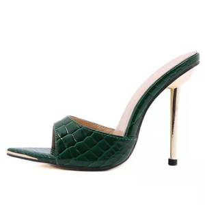 Sandales compensées à talons hauts pour femmes, couleur unie, style simple, bout ouvert, semelle intérieure en PU, grande taille, tige fine, idéales pour l'été - Product Image 6