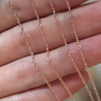 Chaîne de corde de blé inachevée en or rose 14 carats de 1mm pour la fabrication de bijoux, collier et bracelet permanent fait à la main