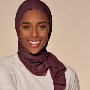 Jersey de tamaño de color personalizado Hijab Premium Elástico Fit Jersey transpirable Hijab Jersey resistente a las arrugas Hijab Bufanda para ir al trabajo - Product Image 3