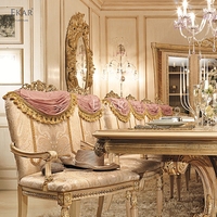 Ensemble de table à manger et de chaises en bois massif baroque nouveau design-Ensembles de salle à manger élégants pour des repas de luxe
