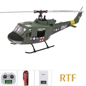 Flishoc Roban Bell UH1 Huey 450 skala ukuran helikopter derek Rotor pisau GPS dengan H1 pengendali penerbangan RTF Tidak Terbang WING