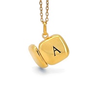 Collar de Oro Amarillo Clásico Hecho a Mano en España con Colgante de Letra, Joyería Fina, Cadena Ajustable, Regalo para Mujer, Fiesta