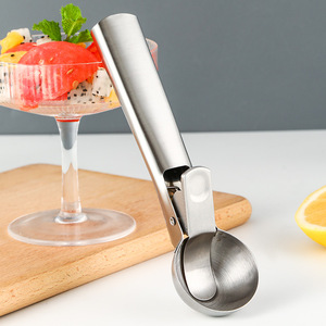 Cuillère à glace en acier inoxydable, ensemble de 2 pièces, facile à nettoyer, outil pour fruits et légumes, bouleuse à melon - Product Image 4