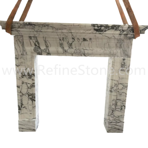Montatura premio del camino di marmo bianco di Arabescato, progettazione squisita per gli interni di lusso - Product Image 5