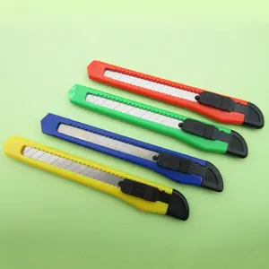 Low Factory Price Office Auto Lock Retractable 9mm Snap Off Blade Knife Sliding Custom Utility Knife For Safety With Box Opener