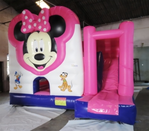 Château gonflable <span class=keywords><strong>Minnie</strong></span> avec <span class=keywords><strong>toboggan</strong></span> et zone <span class=keywords><strong>de</strong></span> saut pour enfants, inspiré des personnages <span class=keywords><strong>de</strong></span> dessins animés populaires - Product Image 1