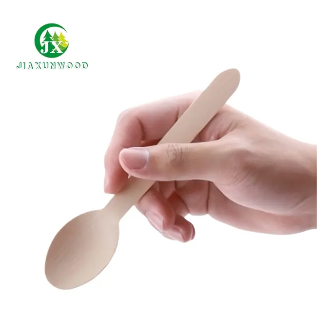 Biodegradable Utensils Decorative disposable cutlery round wooden spoon 160mm price