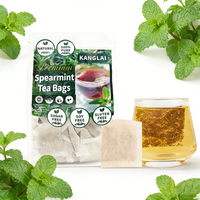 Sachets de thé à la menthe verte, Mélange d'herbes fraîches pour le confort digestif et respiratoire, Soin quotidien doux, Personnalisation OEM, Vente directe usine