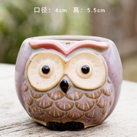 Hibou Céramique Mini Pot De Fleur Succulente Hibou Animal Pouce Zakka Pot De Fleur