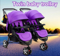 2021 mode jumeaux poussette pliable double bébé berceau 2 places avec plusieurs couleurs au choix