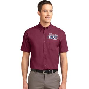 Camisa de Manga Corta para Hombre, Bordada Personalizada, con Botones, Popelina, Estilo Casual - Product Image 1