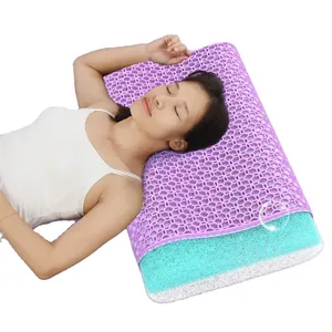 Almohada para el cuello almohada de aire sueño profundo almohada ondulada núcleo sin presión protección de vértebra cervical cómodo transpirable