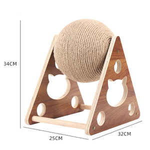 Rascador <span class=keywords><strong>para</strong></span> <span class=keywords><strong>Gatos</strong></span> <span class=keywords><strong>de</strong></span> Madera con Bola, Juguete <span class=keywords><strong>para</strong></span> <span class=keywords><strong>Gatos</strong></span> con Cuerda <span class=keywords><strong>de</strong></span> Sisal Envuelta a Mano y Pluma - Product Image 5