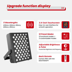 Dispositivo de Terapia de Luz Roja IDEARED de 5 Longitudes de Onda con Pantalla Táctil de 2.4 Pulgadas, Panel de Terapia de Luz Infrarroja - Product Image 3