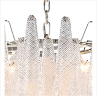 Lustre en verre artisanal multi-niveaux de designer, grand luminaire suspendu en métal de qualité supérieure pour la décoration de villa à plafond haut