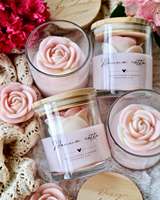 Bougie artisanale AIKUN en forme de fleur, cire de soja, huile essentielle naturelle de plantes, écologique, parfumée au papillon, pour les fêtes, Diwali
