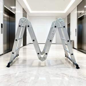Échelle pliante extensible en aluminium CE 4x3 marches 5m avec charnières, moderne, multi-usage, rangement facile, pour supermarché - Product Image 1