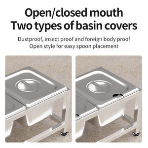 ชั้นวางเครื่องปรุงยงคัง 16 แถว แบบแบนสี่เหลี่ยมพร้อมฝาปิด ป้องกันแบคทีเรีย กันความชื้น สำหรับร้านชานม ชั้นวางแบบระบายน้ำ - Product Image 4