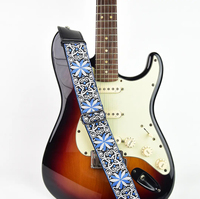Sangle de guitare personnalisée unisexe universelle légère en polyester + PU, style ethnique classique de luxe, durable