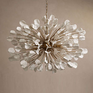 Lámpara de Araña de Cerámica Negra de Diseño Creativo para Salón de Banquetes, Sala de Estar, Decoración del Hogar, Lámpara de Araña de Pétalos de Cerámica Moderna y Lujosa - Product Image 6