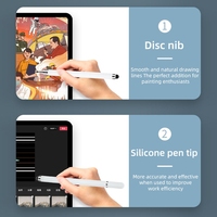 Pena Stylus Universal 2-in-1 untuk IOS dan Android, Pena Sentuh Kapasitif untuk iPad, Tablet, Smartphone, Menggambar, Melukis