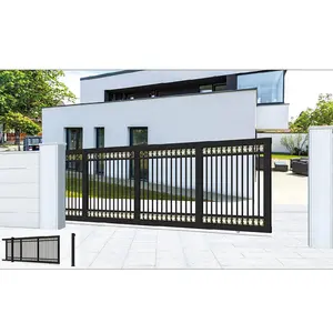 Factory Modern Blade Gate Powder Coating Aluminum Boundary Wall Sliding Gate Design From China