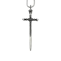 Pendentif Punk croix épée collier gothique strass poignard collier chaîne clavicule mode bijoux cadeau