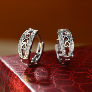 Pendientes de Oreja con Forma de Corazón Hueco para Mujer, Accesorios Simples para Uso Diario - Product Image 2