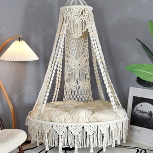 Chaise suspendue en macramé grande taille, très vendue, forte capacité de charge, application multi-scénarios pour une utilisation intérieure et extérieure, moderne pour la chambre à coucher - Product Image 1