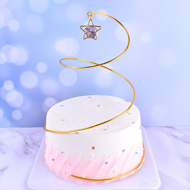 Hot Sale 1.5m Diamond Crystal Spiral Ball Cake Topper Metal Cake Decorating Supplies for Birthday Celebrities