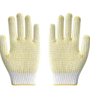 Толстые износостойкие дышащие Нескользящие перчатки из ПВХ в горошек с Бусиной хлопчатобумажные защитные перчатки для безопасности пальцев