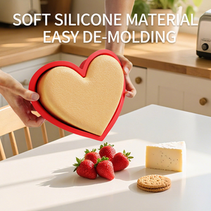 Moule à gâteau en silicone en forme de cœur, plaque de cuisson antiadhésive à démoulage facile pour coffrets cadeaux, pâtisseries, anniversaires et desserts romantiques - Product Image 4