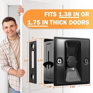 Khóa Cửa Bỏ Túi Riêng Tư Và Có Khóa Kéo, Lắp Đặt Nhanh Chóng Và Dễ Dàng, Khóa Cửa Bỏ Túi Bằng Đồng Nguyên Chất Màu Đen - Product Image 5