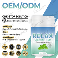 Amaz OEM ODM Chewing-gum relaxant saveur menthe 60 unités avec GABA L-Théanine Mélisse Adieu le stress Complément alimentaire