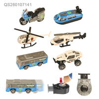 QS Prix Abordable Ensemble de Voitures Miniature à Catapulte Thème Ville pour Enfants, 4 Modèles, Véhicules de Circulation en Plastique à Friction avec Roues Libres, À partir de 3 Ans