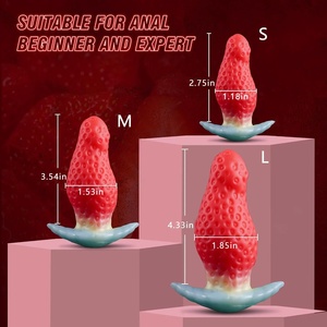 Plug Anale a Forma di Fragola per SM in Silicone Liquido Indossabile all'<span class=keywords><strong>Aperto</strong></span> Giocattolo Sessuale per Adulti Dispositivo Femminile - Product Image 6