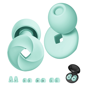 Tapones de silicona insonorizantes de primera calidad para dormir, con puntas de espuma viscoelástica y filtro antiruido. - Product Image 1