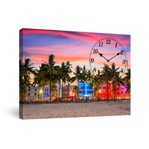 New Led canvas painting with digital wall clock pictures new york city night images canvas prints for home decorative art work