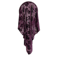 Serre-tête en tissu floqué rose bordeaux avec perles, style gothique sombre, accessoires pour cheveux pour séance photo d'Halloween, vente en gros