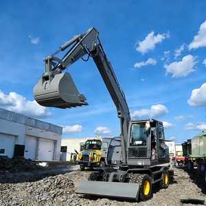 Excavatrice sur pneus en caoutchouc, pelle hydraulique pour travaux de terrassement, machine d'excavation robuste pour la construction - Product Image 2