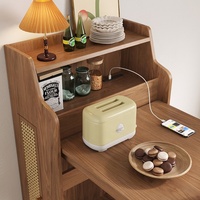 Mesa Plegable de Madera Maciza, Mesa de Comedor Telescópica Pequeña para el Hogar, Mueble Lateral de Almacenamiento Moderno, Mesa de Comedor Multifuncional