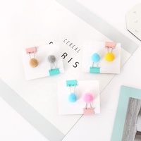 Carpeta de bolas de pelo para mujer, Clip de modelado de moda, negocios, oficina, estilo, papelería