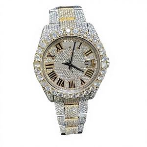 Reloj de Lujo para Hombre con Movimiento de Cuarzo Moissanite, Acero Inoxidable, Cristal Automático, Estilo Hip-Hop, Resistente al Agua 10 Bar - Product Image 1
