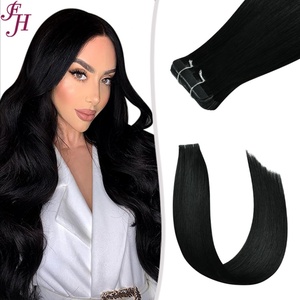 Vente directe usine : Extensions de cheveux Remy double tirage, naturels, vierges, ultra-lisses, à bandes adhésives - Product Image 1