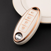 Housse de clé en TPU avec bordure dorée pour Nissan Teana 2013-2020 & Maxima 2012, étui de protection pour clé de voiture de luxe