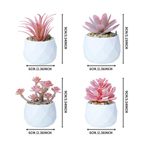 Nuevas Macetas Decorativas de Plástico Realistas para Suculentas, Centro de Mesa, Macetas Artificiales Rosas para Suculentas - Product Image 6