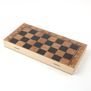 3-in-1 di động gấp du lịch bàn trò chơi thiết lập cờ vua bằng gỗ Cờ backgammon một bàn cờ toàn diện - Product Image 3