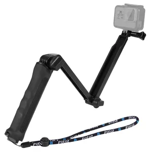 Puluz tripé dobrável selfie-stick, extensão monopod para gopro, insta360 one r e outras câmeras de ação