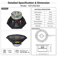 Haut-parleur de graves professionnel en néodyme de 12 pouces, 800W AES, pour système de sonorisation compact Line Array